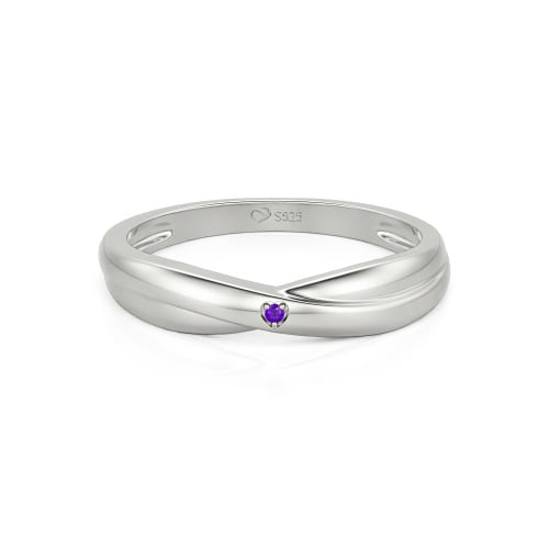 Jeulia Simple Custom Solitaire Men's Wedding Twist Band