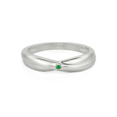 Jeulia Simple Custom Solitaire Men's Wedding Twist Band