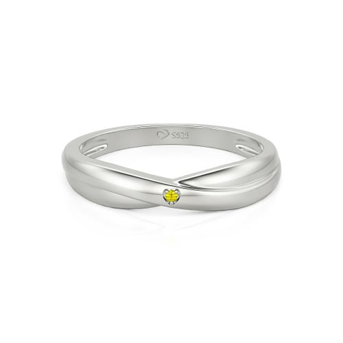 Jeulia Simple Custom Solitaire Men's Wedding Twist Band