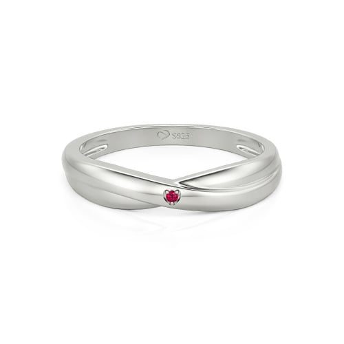 Jeulia Simple Custom Solitaire Men's Wedding Twist Band