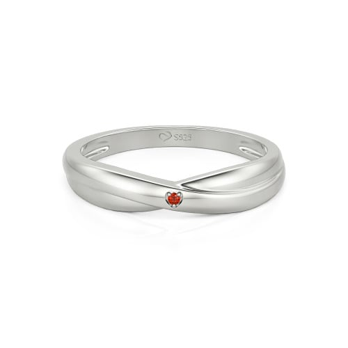 Jeulia Simple Custom Solitaire Men's Wedding Twist Band