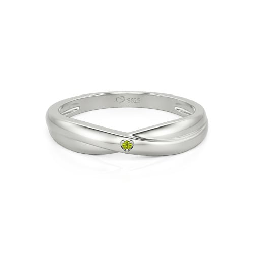 Jeulia Simple Custom Solitaire Men's Wedding Twist Band