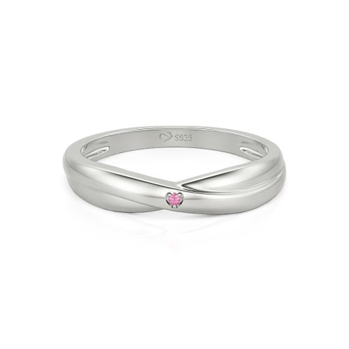 Jeulia Simple Custom Solitaire Men's Wedding Twist Band
