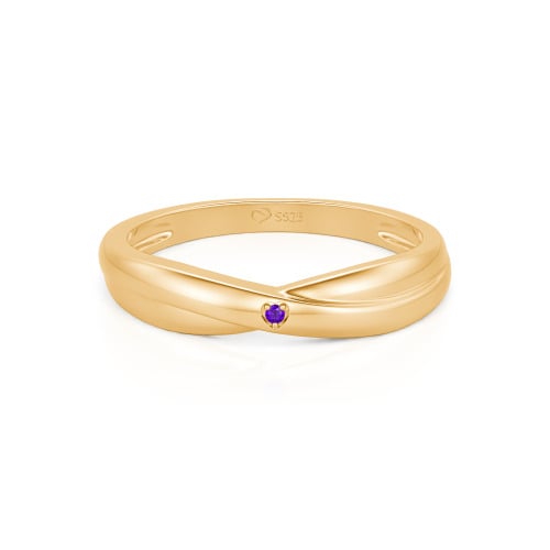 Jeulia Simple Custom Solitaire Men's Wedding Twist Band
