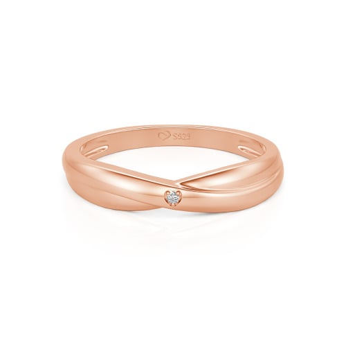 Jeulia Simple Custom Solitaire Men's Wedding Twist Band