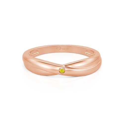 Jeulia Simple Custom Solitaire Men's Wedding Twist Band