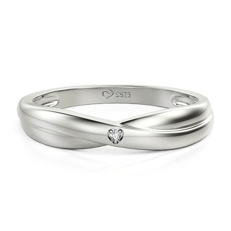 Jeulia Einfacher Personalisierter Solitär Herren Ehering Twist Ringband