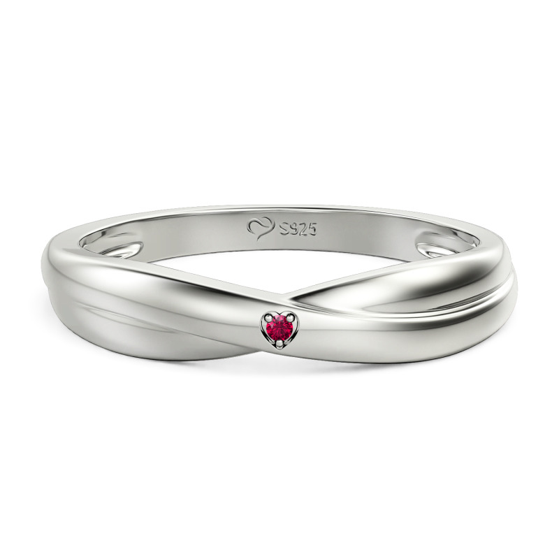 Jeulia Alianza Pareja de Boda para Hombre Solitario Simple Personalizada Trenzada
