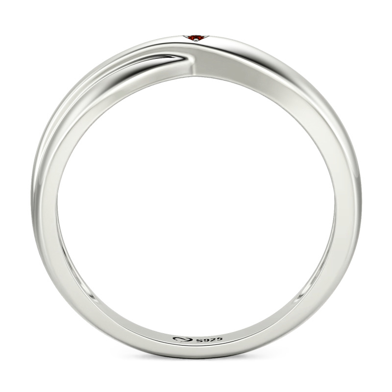 Jeulia Alianza Pareja de Boda para Hombre Solitario Simple Personalizada Trenzada