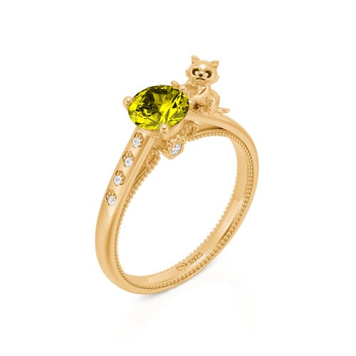 Jeulia Hug Me Custom Cat and Paw Print Ring for Women