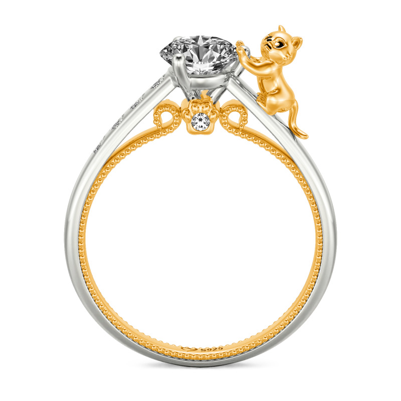 Jeulia Hug Me Custom Cat and Paw Print Ring for Women