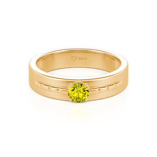 Jeulia Custom Bamboo Inspired Solitaire Engagement Ring for Men
