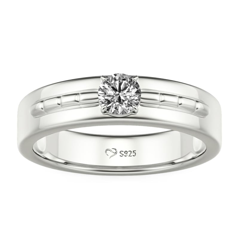 Jeulia Custom Bamboo Inspired Solitaire Engagement Ring for Men