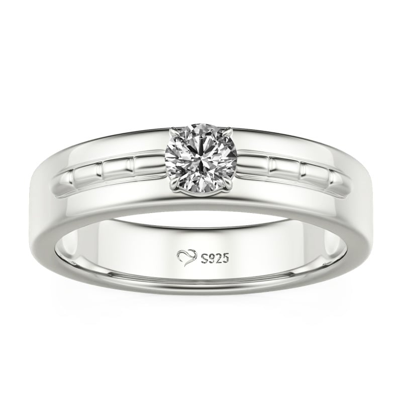 Jeulia Custom Bamboo Inspired Solitaire Engagement Ring for Men
