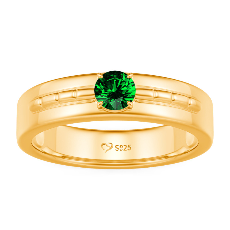 Jeulia Custom Bamboo Inspired Solitaire Engagement Ring for Men