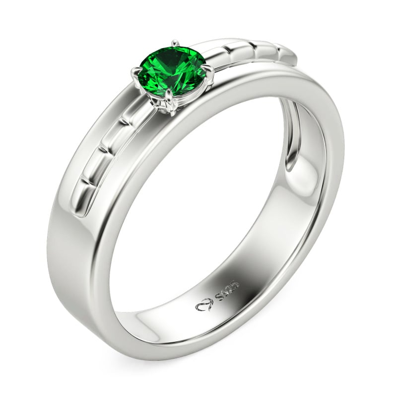 Jeulia Custom Bamboo Inspired Solitaire Engagement Ring for Men