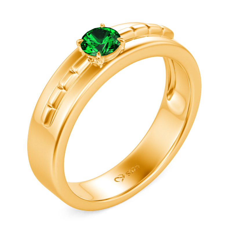Jeulia Custom Bamboo Inspired Solitaire Engagement Ring for Men