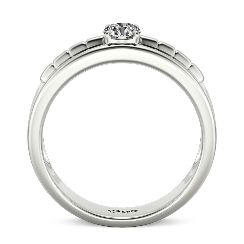 Jeulia Custom Bamboo Inspired Solitaire Engagement Ring for Men