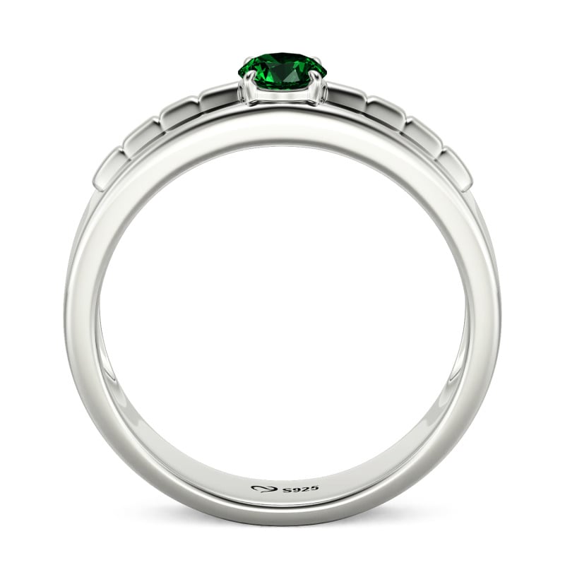 Jeulia Custom Bamboo Inspired Solitaire Engagement Ring for Men