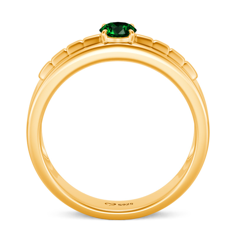 Jeulia Custom Bamboo Inspired Solitaire Engagement Ring for Men
