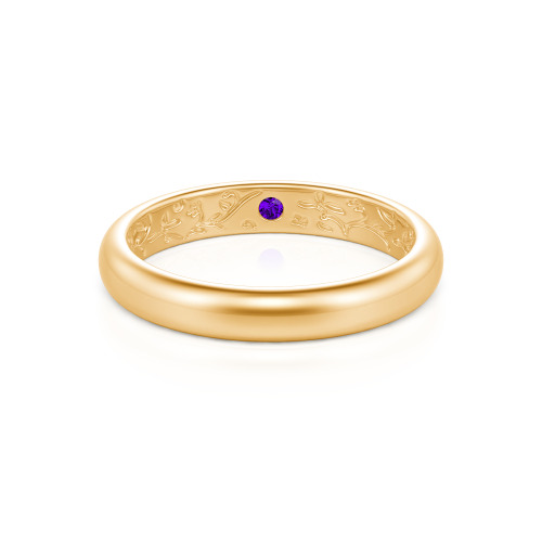 Jeulia Men's Inside-Engraved Vine Wedding Band 10K/14K/18K Gold Platinum