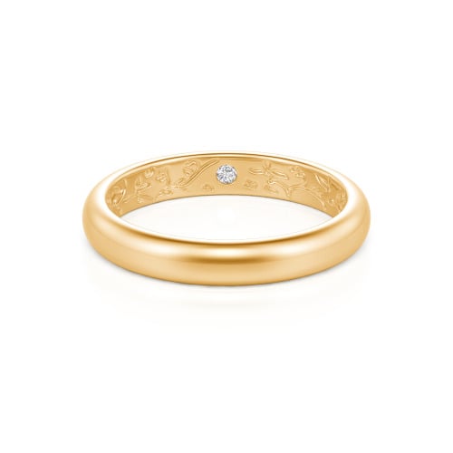 Jeulia Men's Inside-Engraved Vine Wedding Band 10K/14K/18K Gold Platinum