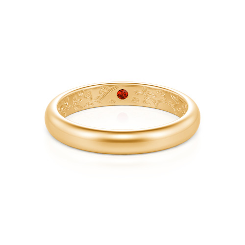 Jeulia Men's Inside-Engraved Vine Wedding Band 10K/14K/18K Gold Platinum