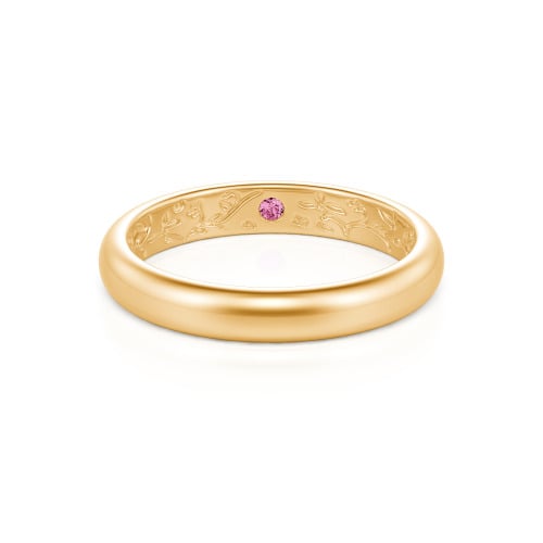 Jeulia Men's Inside-Engraved Vine Wedding Band 10K/14K/18K Gold Platinum