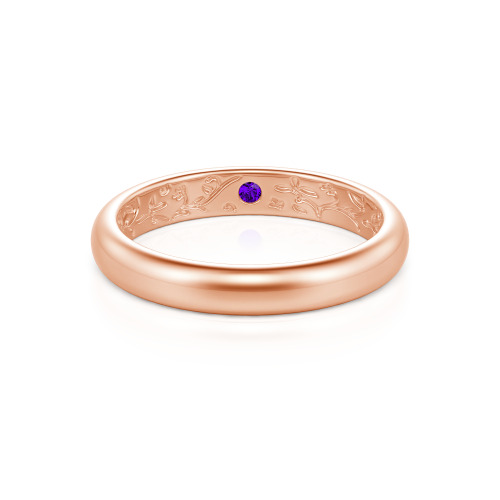 Jeulia Men's Inside-Engraved Vine Wedding Band 10K/14K/18K Gold Platinum