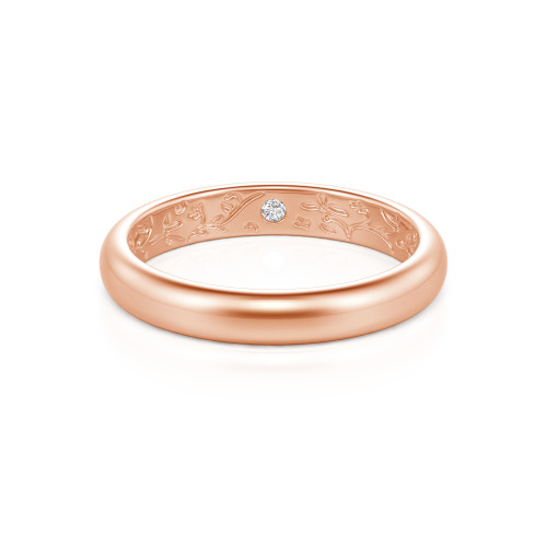 Jeulia Men's Inside-Engraved Vine Wedding Band 10K/14K/18K Gold Platinum