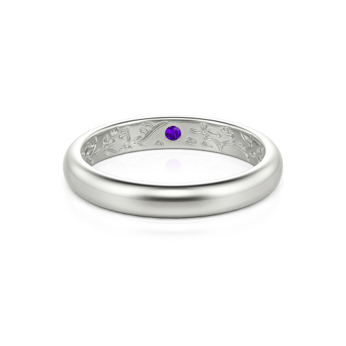 Jeulia Men's Inside-Engraved Vine Wedding Band 10K/14K/18K Gold Platinum