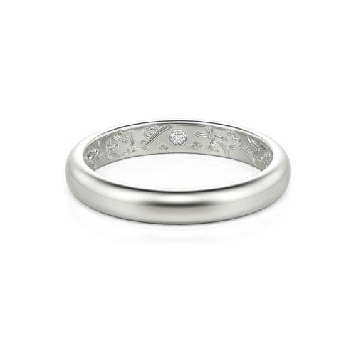 Jeulia Men's Inside-Engraved Vine Wedding Band 10K/14K/18K Gold Platinum