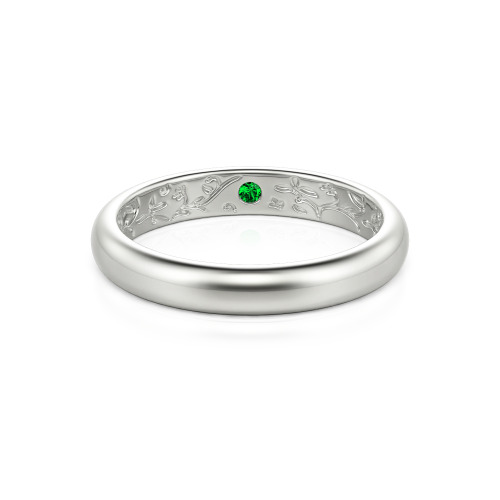 Jeulia Men's Inside-Engraved Vine Wedding Band 10K/14K/18K Gold Platinum