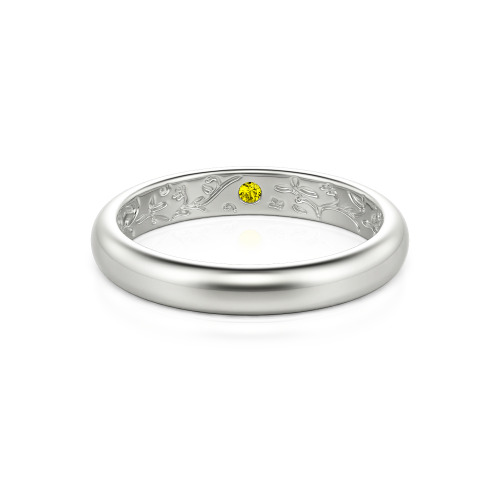 Jeulia Men's Inside-Engraved Vine Wedding Band 10K/14K/18K Gold Platinum