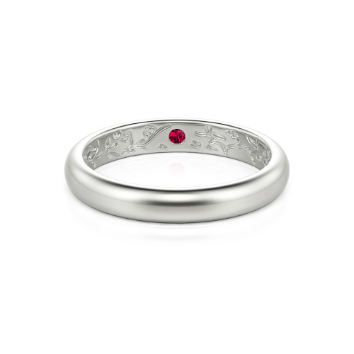Jeulia Men's Inside-Engraved Vine Wedding Band 10K/14K/18K Gold Platinum