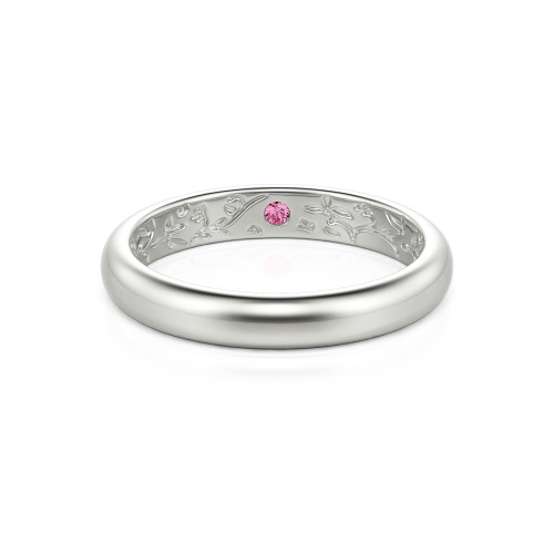 Jeulia Men's Inside-Engraved Vine Wedding Band 10K/14K/18K Gold Platinum