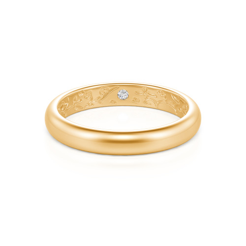Jeulia Men's Inside-Engraved Vine Wedding Band 10K/14K/18K Gold Platinum