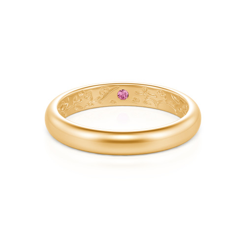 Jeulia Men's Inside-Engraved Vine Wedding Band 10K/14K/18K Gold Platinum