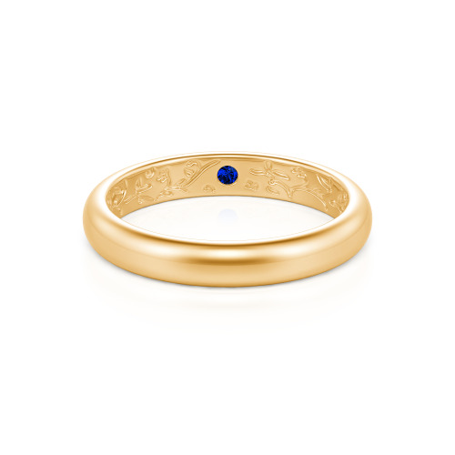 Jeulia Men's Inside-Engraved Vine Wedding Band 10K/14K/18K Gold Platinum
