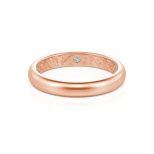 Jeulia Men's Inside-Engraved Vine Wedding Band 10K/14K/18K Gold Platinum