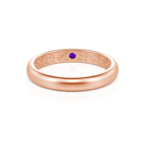 Jeulia Men's Inside-Engraved Vine Wedding Band 10K/14K/18K Gold Platinum