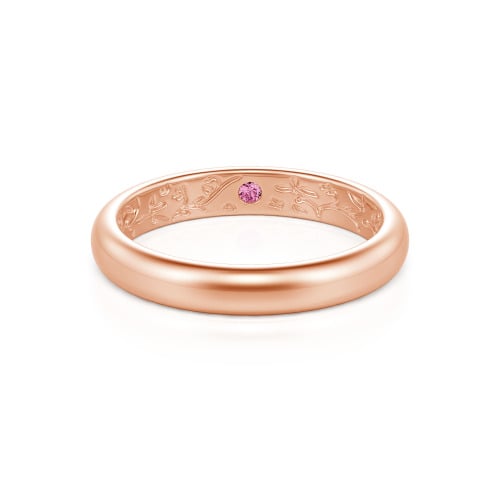 Jeulia Men's Inside-Engraved Vine Wedding Band 10K/14K/18K Gold Platinum
