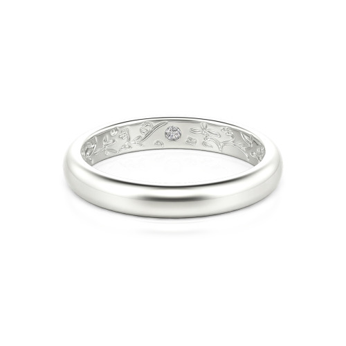Jeulia Men's Inside-Engraved Vine Wedding Band 10K/14K/18K Gold Platinum