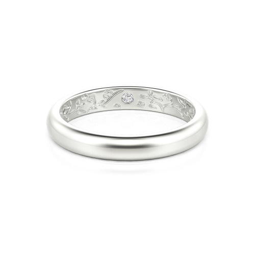 Jeulia Men's Inside-Engraved Vine Wedding Band 10K/14K/18K Gold Platinum