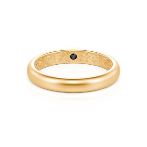 Jeulia Men's Inside-Engraved Vine Wedding Band 10K/14K/18K Gold Platinum