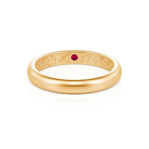 Jeulia Men's Inside-Engraved Vine Wedding Band 10K/14K/18K Gold Platinum
