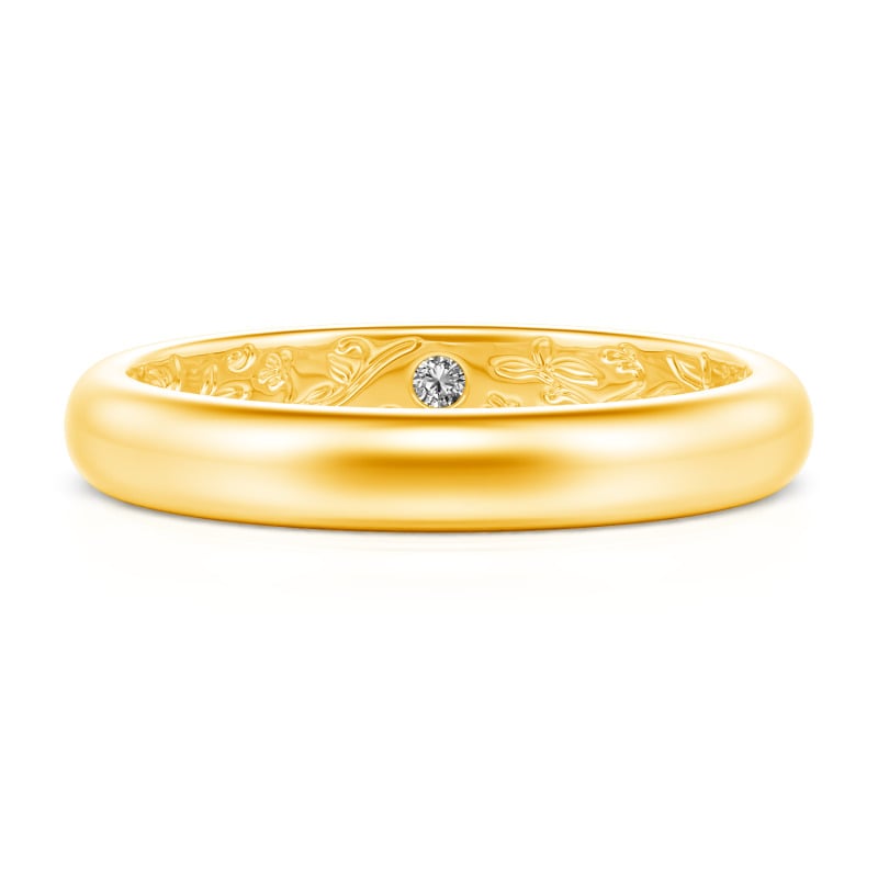 Jeulia Herren Ehering mit Innengravur und Ranke aus Gold 416/585/750 Platin