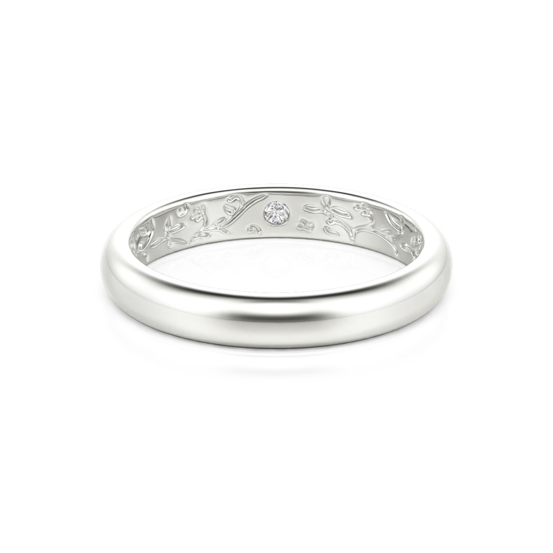 Jeulia Men's Inside-Engraved Vine Wedding Band 10K/14K/18K Gold Platinum