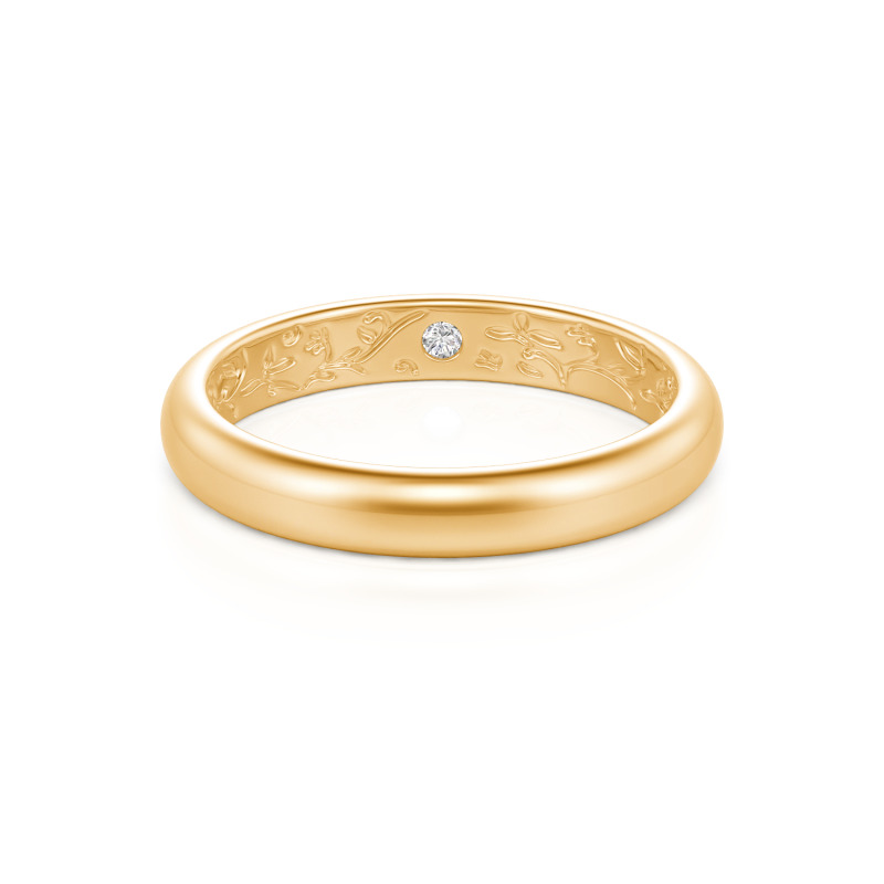 Jeulia Men's Inside-Engraved Vine Wedding Band 10K/14K/18K Gold Platinum