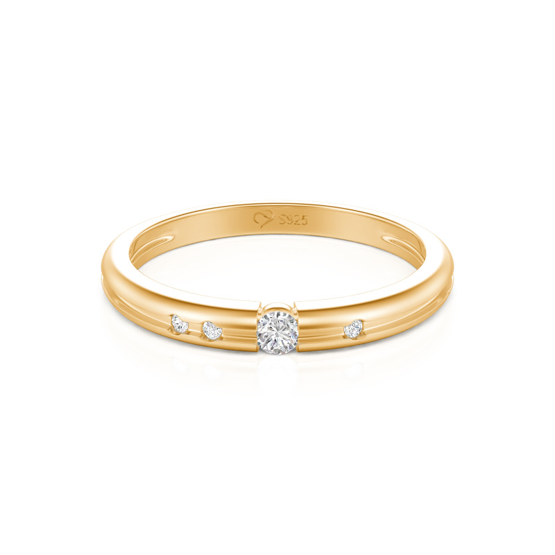 Jeulia Custom Tension Set Women's Wedding Band 10K/14K/18K Gold Platinum